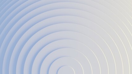 Concentric circles pattern on white and light blue. Clean, unobtrusive abstract background. Digital render.