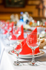 Table setting,festive event and table setting,dishes and snacks when setting tables.