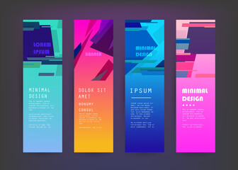 Set of abstract vector banners design. Collection of web banner template. modern template design for web, ads, flyer, poster with 3 different colors
