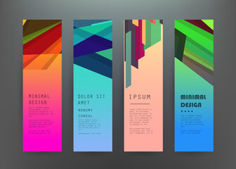 Set of abstract vector banners design. Collection of web banner template. modern template design for web, ads, flyer, poster with 3 different colors
