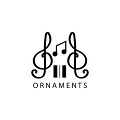 Fototapeta na wymiar Music logo ornament vector illustration scales design