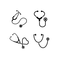 Stethoscope icon trendy flat design