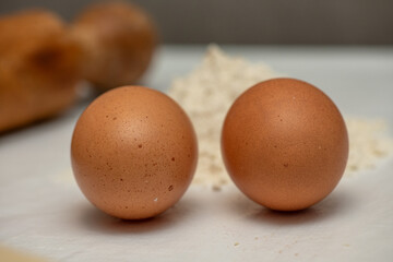 Fresh eggs on the table