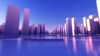 3d rendered illustration of White City Blocks. High quality 3d illustration