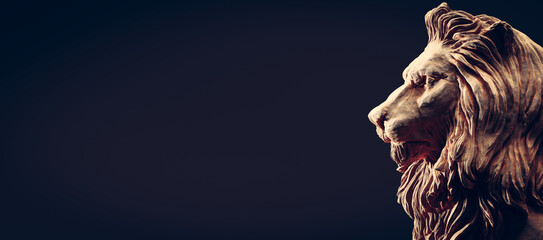 A clay lion sculpture portrait. © Photocreo Bednarek
