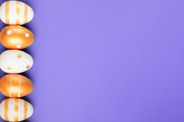 easter egg hunt poster, banner on a blue background for design with copy space