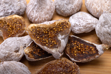 dried figs sprinkled with rice flour. A healthy and nutritious snack and an excellent culinary addition