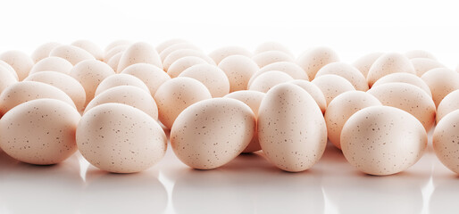 Eggs on white background.