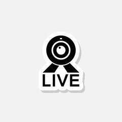 Live web cam sticker icon isolated on white background