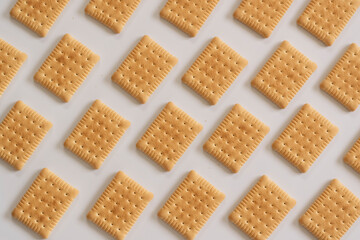 Sweet biscuits pattern on white background