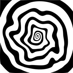 Vector spiral. Spiral. The concentric circles. The silhouette of the spiral. Effect, hypnosis, the symmetry of the spiral. Abstract background, design element.