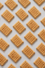 Sweet biscuits pattern on white background