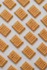 Sweet biscuits pattern on white background