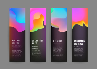 Set of abstract vector banners design. Collection of web banner template. modern template design for web, ads, flyer, poster with 3 different colors
