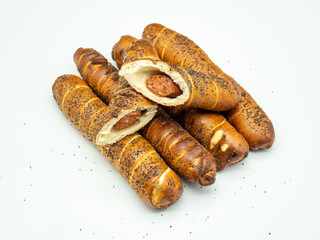 tasty sausages wrapped in dough