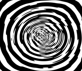 Vector spiral. Spiral. The concentric circles. The silhouette of the spiral. Effect, hypnosis, the symmetry of the spiral. Abstract background, design element.