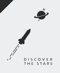 Flying spaceship draw