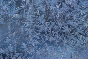 Beautiful patterns on frosty window