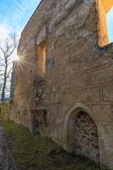 Obraz premium The medieval castle Zvikov in the winter time