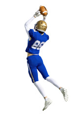 Boy athlete playing in a competitive football game