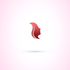 Logo woman silhouette, head, face logo isolated. cosmetics design in Linear style and symbol