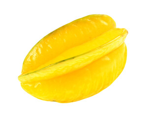 Averrhoa carambola,yellow star fruit carambola , star fruit isolated on white background.