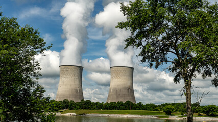 Watts Bar Nuclear reactor cooling towers in Tennessee