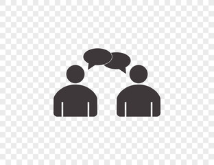 People talking icon on transparent background. Vector illustration.