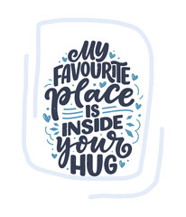 Card with slogan about love in calligraphy style. Vector abstract lettering composition. Trendy graphic design for print. Motivation poster. Quote for Valentine's Day.