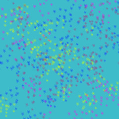 Blue Spring Flower Pattern, Digital Background, Multi-Colored flowers on a blue background