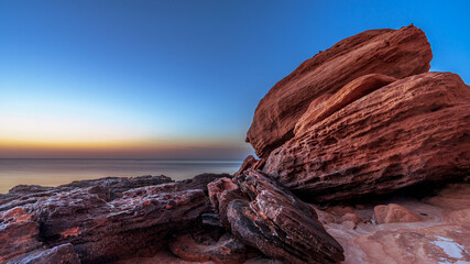 Shuweihat Island view from beach in uae
