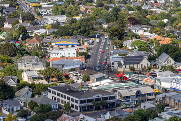 Fototapeta premium Avenue d'un quartier résidentiel à Auckland, Nouvelle Zélande