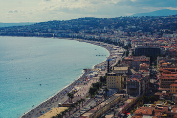 Fototapeta premium The city and beach of Nice, France