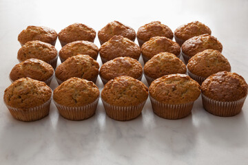 muffins, side view. twenty pieces