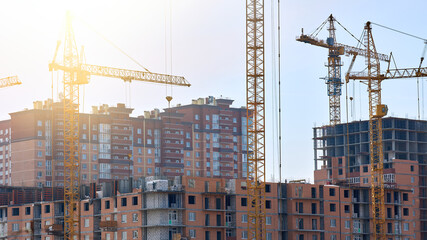 General view of the construction of a new residential complex.