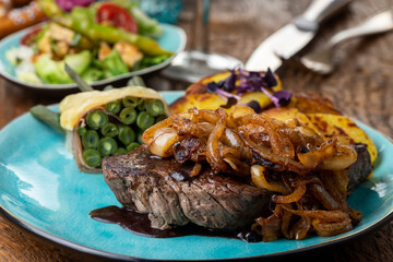 swabian zwiebelrost with potatos and beans