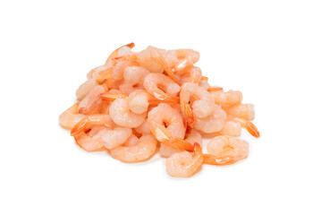 Frozen shrimps background. Top view.