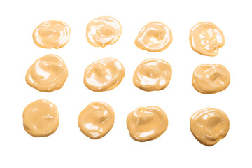 Mushroom sauce splashes isolated on white background.