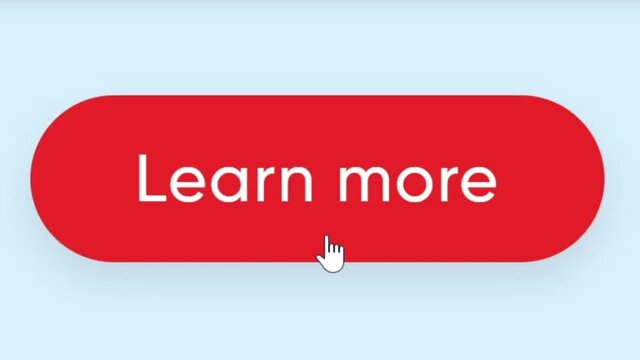 Mouse Cursor Slides Over And Clicks Learn More Button. Device Screen View of Cursor Clicking Learning Box Online. Viewpoint of Choosing A Student Over The Internet Network Website.