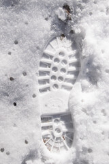 footprint in the snow
