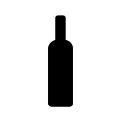 Black wine bottle on white graphic illustration