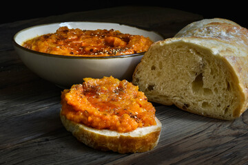 Puree their pumpkin with carrots, potatoes, tomatoes, olive oil and spices.  Great appetizer cold and warm.  Used as a spread and as a dip.