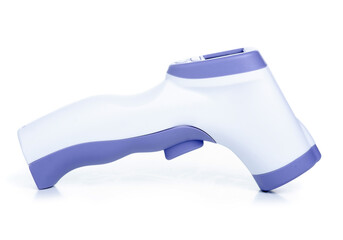 electric infrared non-contact thermometer on white background isolation