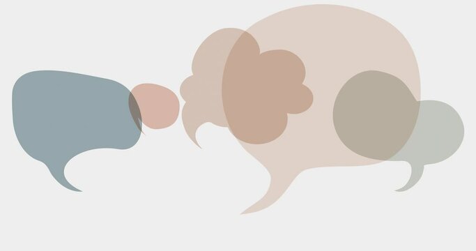 Colored speech bubble. Social network. Communication concept. Colored cloud. Speak - discussion - chat. Symbol talking and communicate. Friendship and dialogue diverse cultures