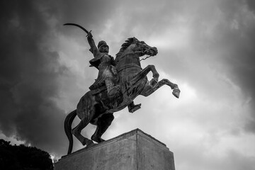 The statue of Theodoros Kolokotronis, one of the main figure of the Greek Liberation War in 1821....