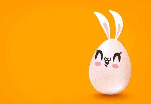 Cute egg with bunny ears.