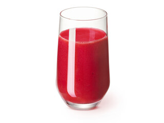 glass of red juice isolated on white background