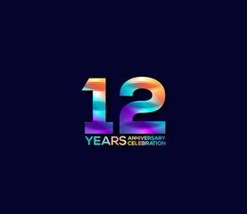 12 Year Anniversary Day background Concept