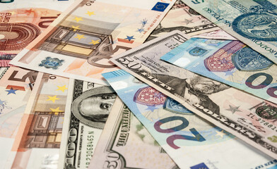 close up image of banknotes of different currencies