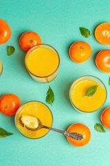 Sweet fruit jelly from fresh oranges and tangerines